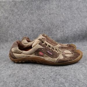 K9 Shoes Womens 8 Casual Sneakers Y2k Retro Lace Up Brown Leather Trainer Heart